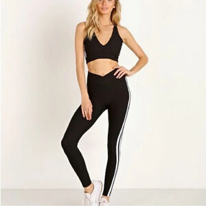 Year of Ours Black Thermal Racer Legging Black/Gray Size L B7